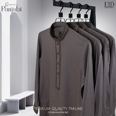 Picture of Premium Quality Onion Color Semi Long Panjabi for Men.(Onion,Int:XL)