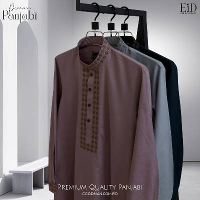 Picture of Luxury Quality Onion Color Semi Long Panjabi for Men.(Onion,Int:L)