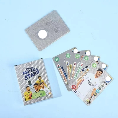 Picture of 54Pc World Football Stars Silver Waterproof Plastic Cards - 54 Pieces Silver   Card