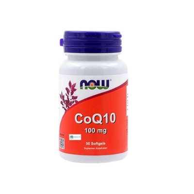 Picture of NOW CoQ10 100mg Cardiovascular Health Cellular Energy Production - 50 Capsules