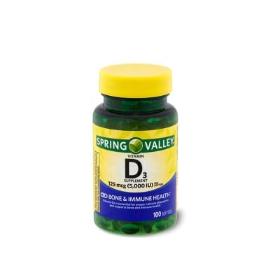 Picture of Spring Valley Vitamin D3 125mcg 5000IU - 100 Capsules