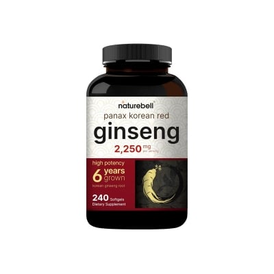 Picture of NatureBell Panax Korean Red Ginseng 2,250mg Per Serving- 240 Softgels