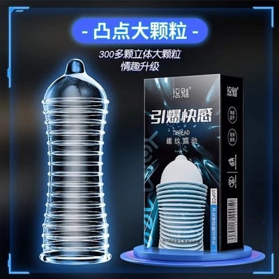 Picture of Yommee Explosive Pleasure Thread Creep Condom (10 pcs) 