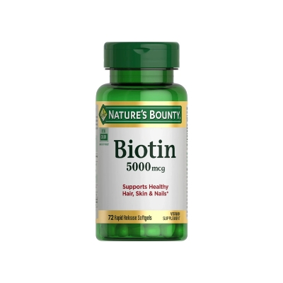 Picture of Nature's Bounty Biotin 5000mcg -72 Capsules Supports Healthy Hair Skin Nails