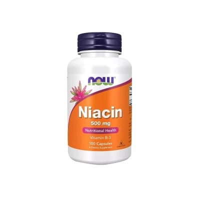 Picture of NOW Niacin (Vitamin B-3) 500 mg Essential B-Group Vitamin - 100 Capsules