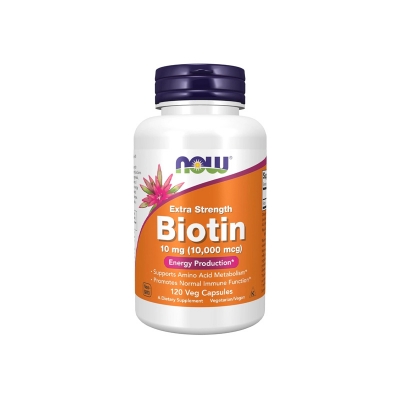Picture of NOW Biotin 10mg (10,000 mcg) Extra Strength - 120 Caps