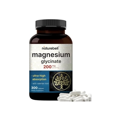 Picture of NatureBell  Magnesium Glycinate for Sleep, 200mg with Valerian Root-300 Capsules