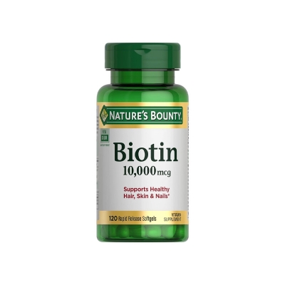 Picture of Nature's Bounty Biotin Supports Healthy Hair Skin Nails 10000mcg 120 Capsules