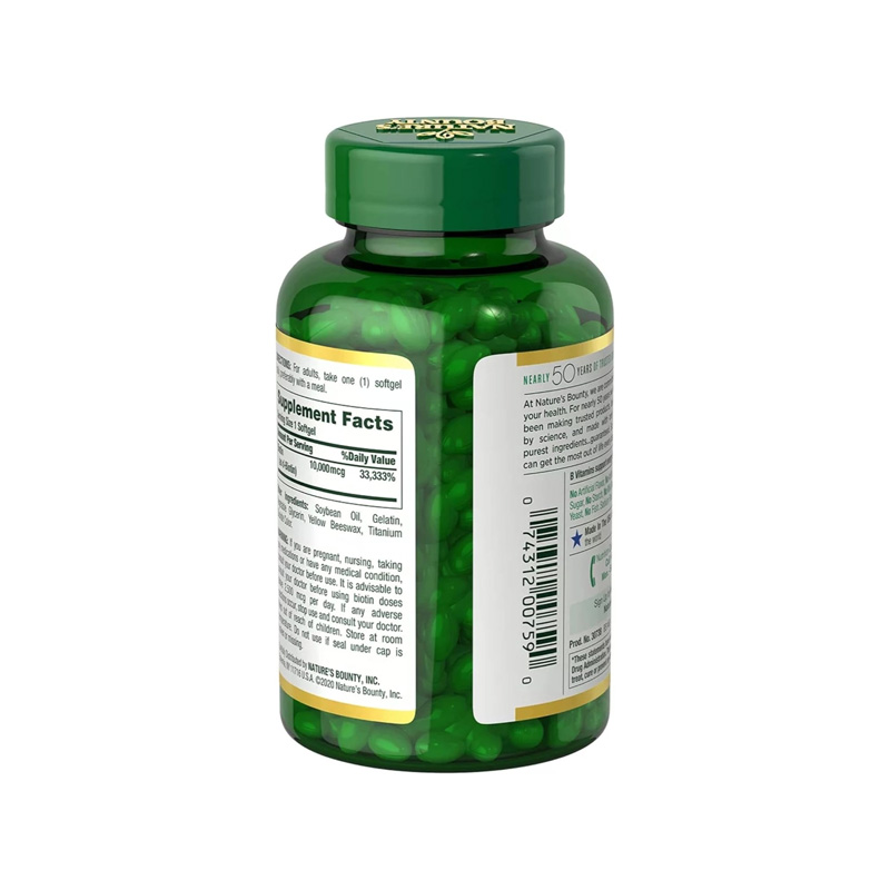 Picture of Natures Bounty Biotin 10,000 mcg - 250 Rapid Release Softgels