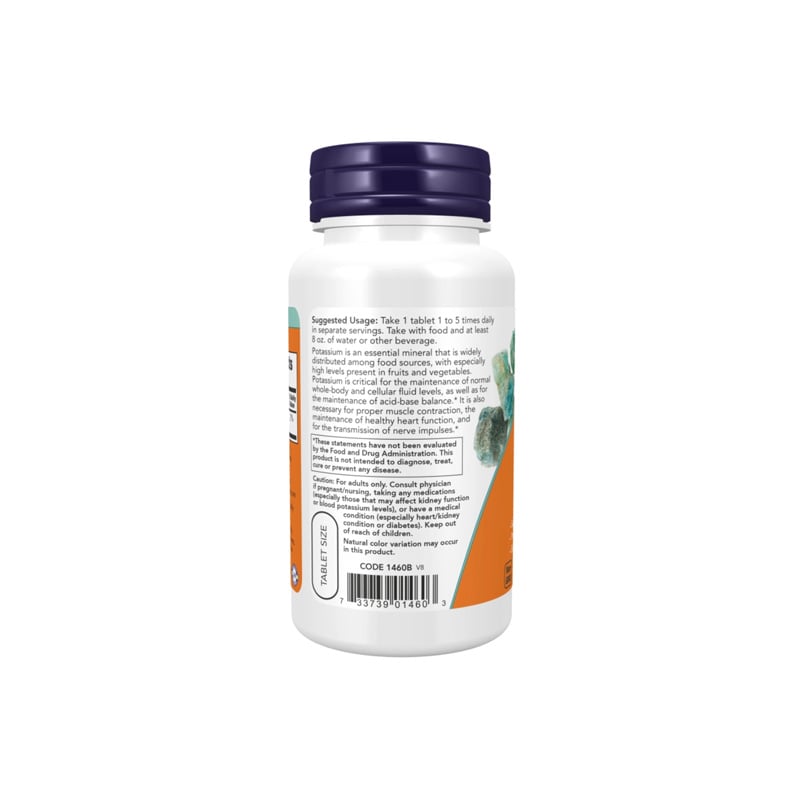 Picture of NOW  Potassium Gluconate 99 mg- 100 Tablets
