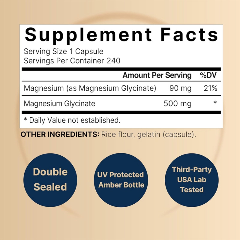 Picture of NatureBell Magnesium Glycinate Capsules 500mg -240 Count