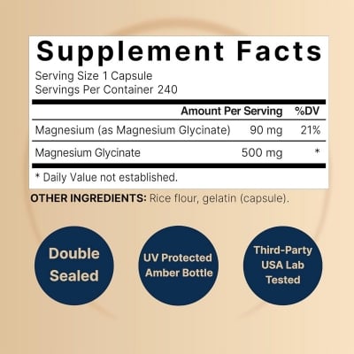 Picture of NatureBell Magnesium Glycinate Capsules 500mg -240 Count