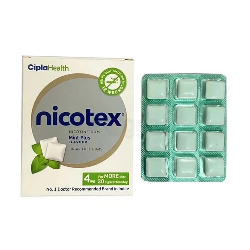 Picture of Nicotex Chewing gum Mint Plus Flavour 4mg12s