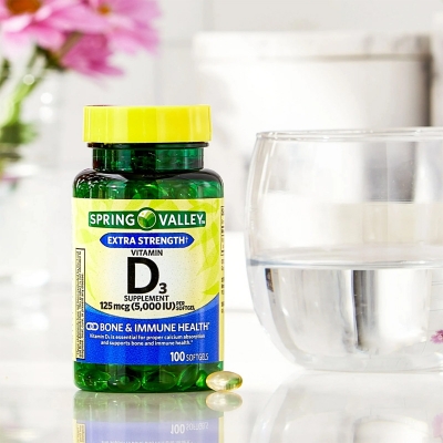 Picture of Spring Valley Vitamin D3 125mcg 5000IU - 100 Capsules