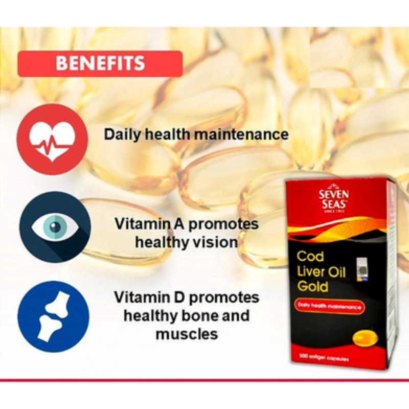 Picture of Seven Seas Cod Liver Oil Gold - 500 Capsules