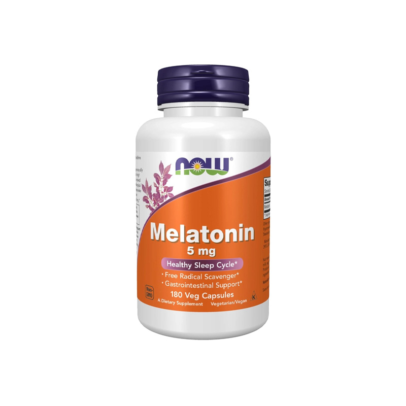 Picture of NOW Melatonin 5 mg Healthy Sleep- 180 Count