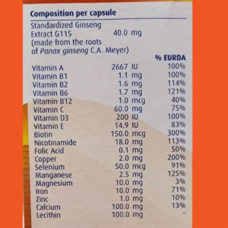 Picture of Pharmaton 100's Capsules with Ginseng Extract and Selenium