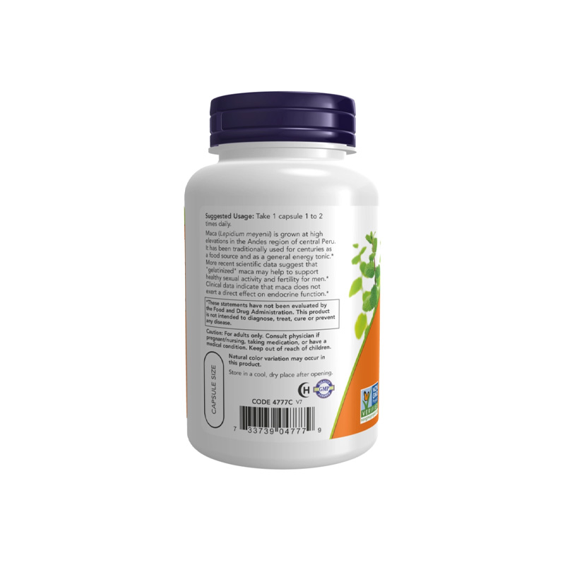 Picture of NOW Maca 750 mg Raw Reproductive Health - 90 Veg Capsules