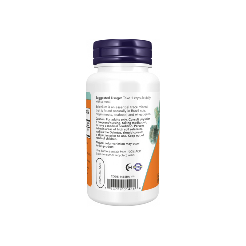 Picture of Now Selenium 200 mcg - 90 Vegan Capsules