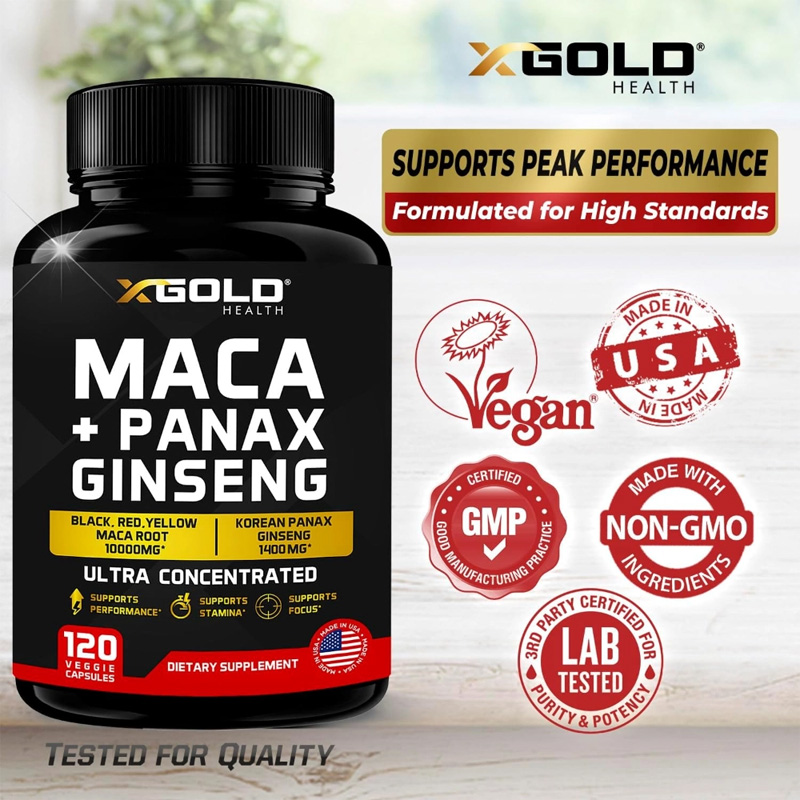Picture of Maca Root 10,000mg + Korean Panax Ginseng 1,400mg -120 Capsules
