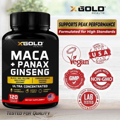 Picture of Maca Root 10,000mg + Korean Panax Ginseng 1,400mg -120 Capsules