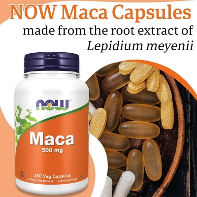 Picture of NOW Maca 500 mg For Men and Women - 250 Veg Capsules