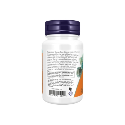 Picture of NOW Zinc (Zinc Gluconate) 50 mg - 100 Tablets