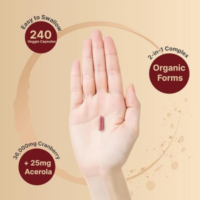 Picture of Naturebell Cranberry Pills 36,000mg with Acerola, 240 Veggie Capsules