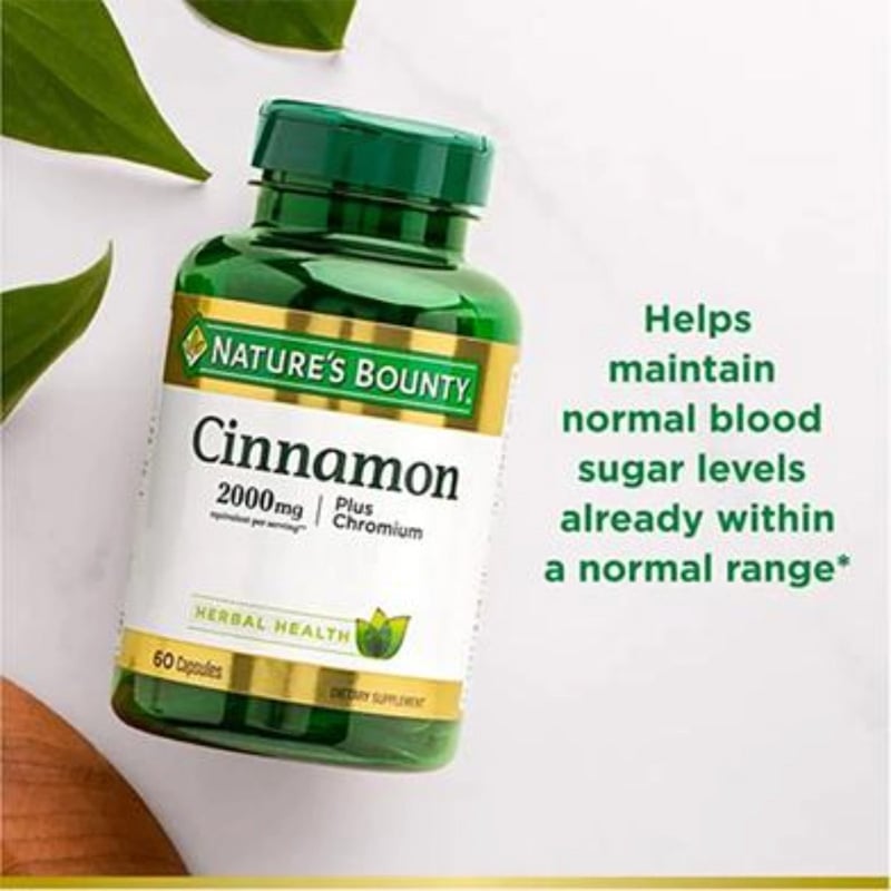 Picture of Nature's Bounty Cinnamon Plus Chromium Supports Sugar Metabolism- 60 Capsules