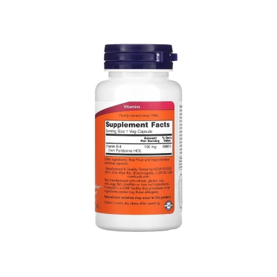 Picture of NOW Vitamin B-6 100 mg - 100 Capsules