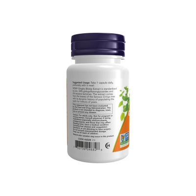 Picture of NOW Ginkgo Biloba 120 mg Double Strength - 50 Veg Capsules