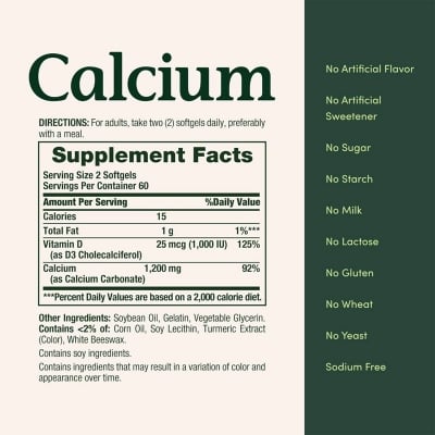 Picture of Nature's Bounty Calcium Vitamin D3 Supports Bone Health - 120 Capsules