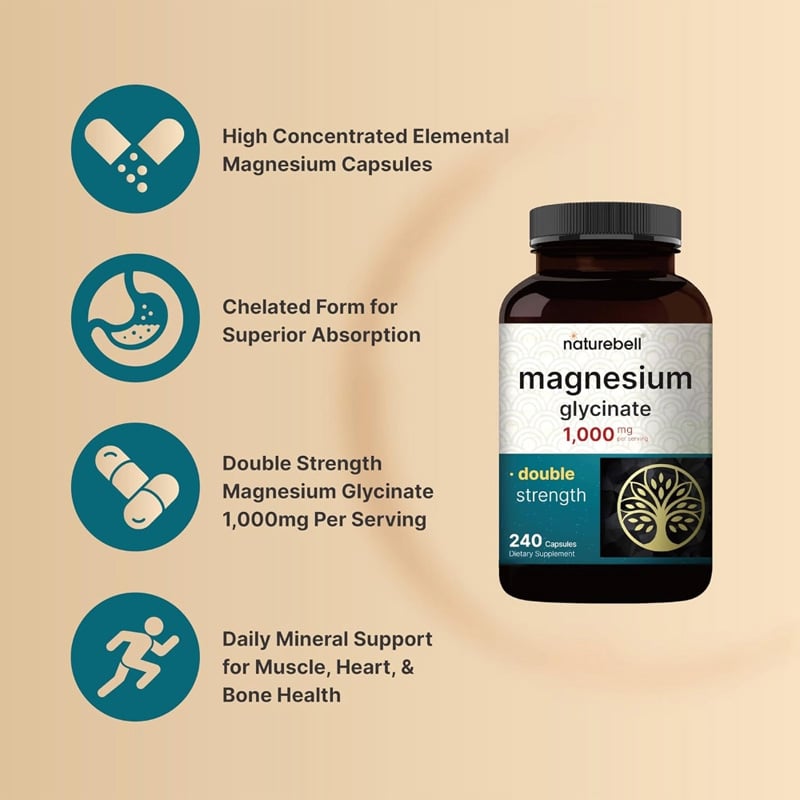 Picture of NatureBell Magnesium Glycinate Supplement 1000 mg-240 Capsules