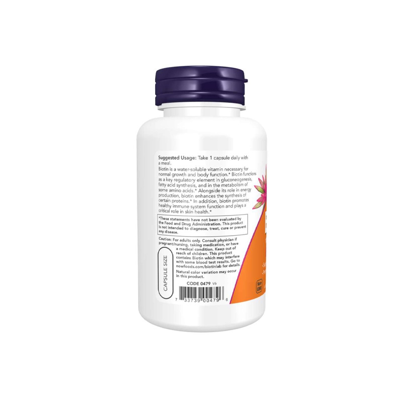 Picture of NOW Biotin 10mg (10,000 mcg) Extra Strength - 120 Caps