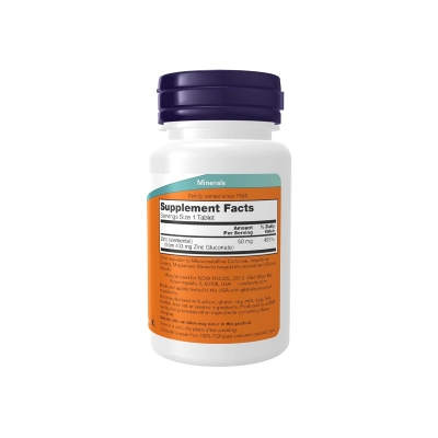 Picture of NOW Zinc (Zinc Gluconate) 50 mg - 100 Tablets