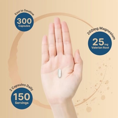 Picture of NatureBell  Magnesium Glycinate for Sleep, 200mg with Valerian Root-300 Capsules