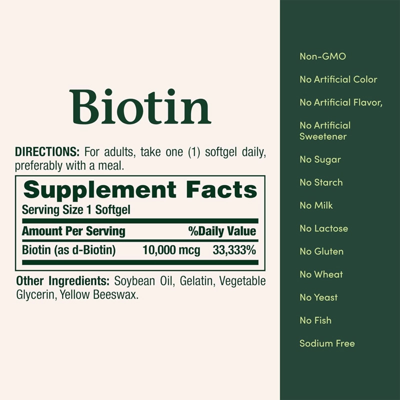 Picture of Nature's Bounty Biotin Supports Healthy Hair Skin Nails 10000mcg 120 Capsules