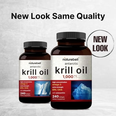 Picture of NatureBell Antarctic Krill Oil 1000mg Supplement- 240 Softgels