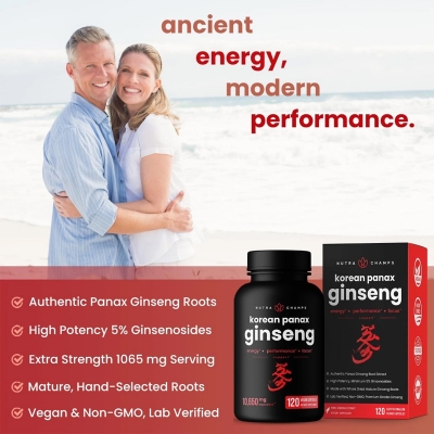 Picture of NutraChamps Korean Red Panax Ginseng -120 Capsules
