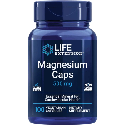 Picture of Life Extension Magnesium Caps, 500 mg-100 Vegetarian Capsules