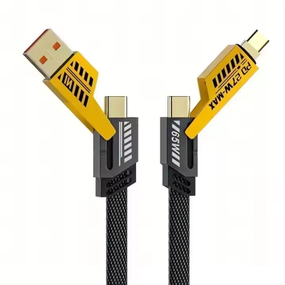 Picture of Nylon Braided Zinc Alloy Material Hot Selling High Quality Pd 27W to 65W 4 in 1 Usb Fast Charging Data Cable for Iphone