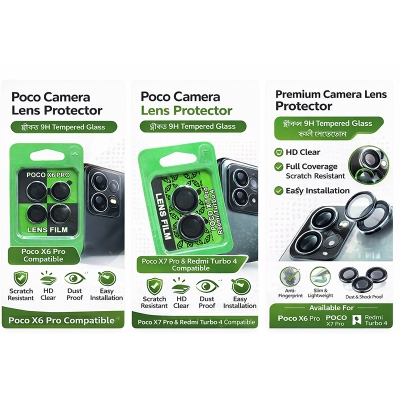 Picture of For Poco Camera Lens Protector Tempered Glass for Poco X6 Pro / Poco X7 Pro / Redmi Turbo 4 Lens Film HD Clear Anti Scratch Camera Protection