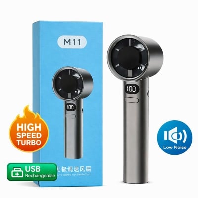 Picture of M11 Handheld Desktop Fan 120-Speed High-Speed Stepless Speed Control ABS USB Turbo Violent
