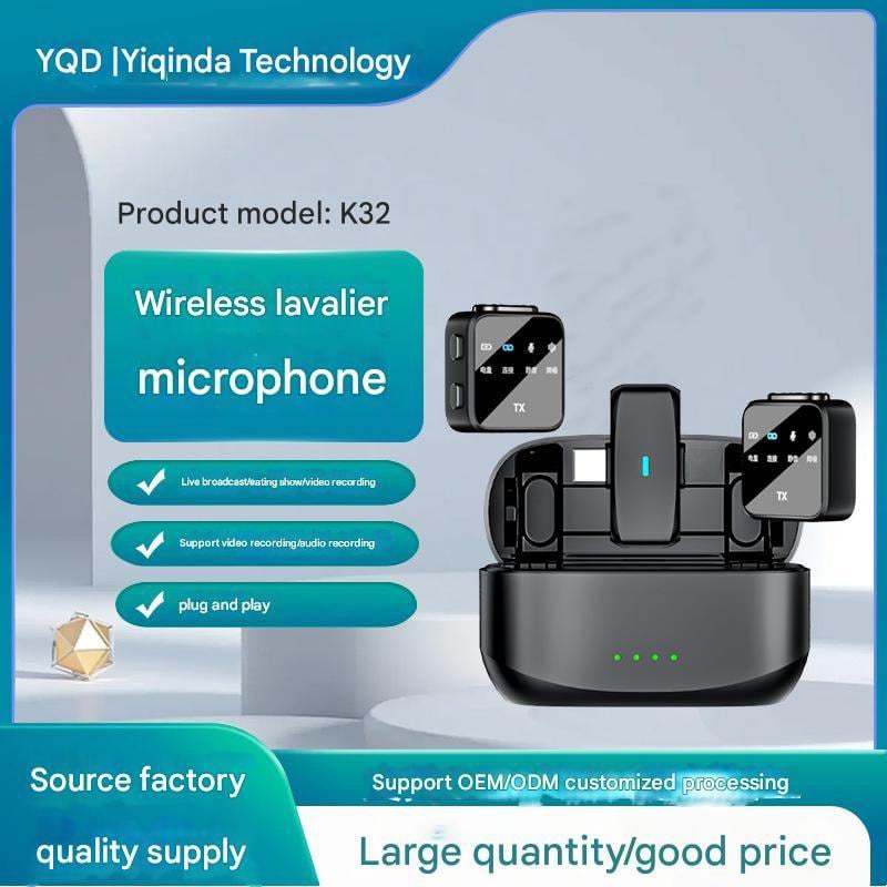 Picture of NP-60 Wireless Microphone Dual Mic Magnetic Clip | Noise Cancelling Lavalier Mic for Android iPhone | Live Streaming, Vlogging, Interview Recording
