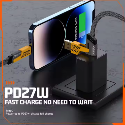 Picture of Nylon Braided Zinc Alloy Material Hot Selling High Quality Pd 27W to 65W 4 in 1 Usb Fast Charging Data Cable for Iphone