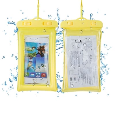 Picture of Universal Transparent PVC Waterproof Mobile Pouch Case – Touch Screen Access IPX8 Waterproof Phone Cover Bag with Neck Strap for Swimming, Beach, Travel (All Smartphones)