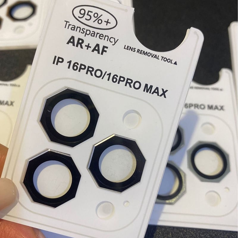 Picture of Hot Selling Octagonal AR + AF Anti-reflection Metal Aluminum Alloy Tempered Glass 3D Camera Lens Protector wth Easy Installation for iPhone 11/12/12mini/11Pro/11ProMax/12Pro/12ProMax/13/13Mini/13Pro/13ProMax/14/14Plus/15/15Plus/15Pro/15ProMax/16/16Plus/17