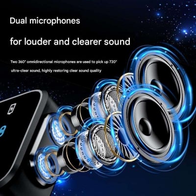 Picture of NP-60 Wireless Microphone Dual Mic Magnetic Clip | Noise Cancelling Lavalier Mic for Android iPhone | Live Streaming, Vlogging, Interview Recording