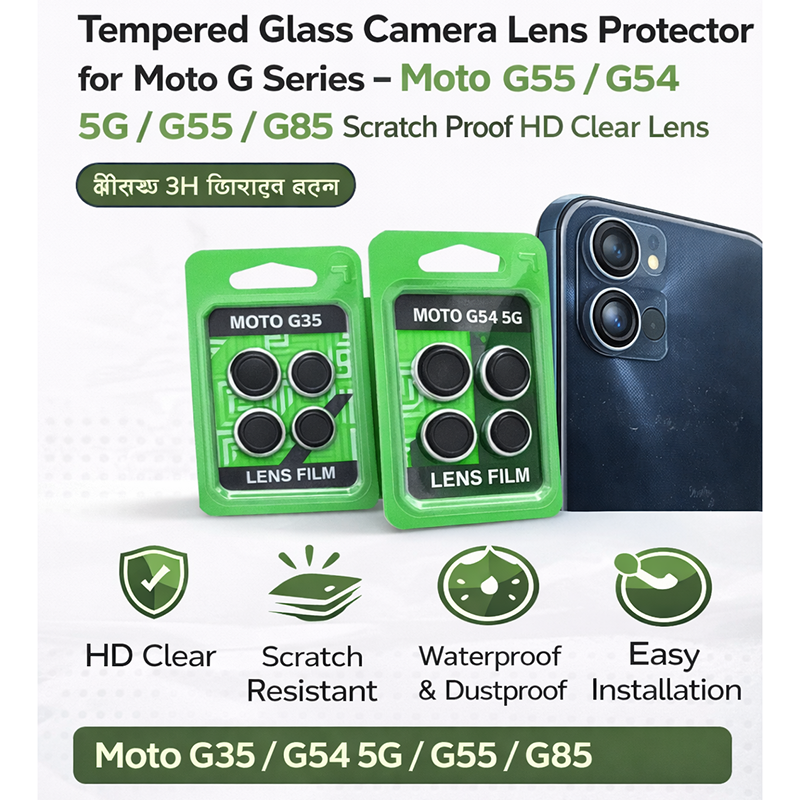 Picture of 9H Tempered Glass Camera Lens Protector for Moto G35 /  Moto G55 / Moto G84 5G / Moto G85 – HD Clear Anti Scratch Lens Film