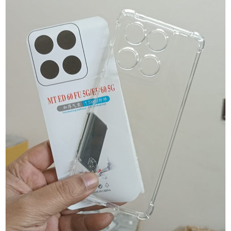 Picture of Mobile Cover For Tecno SPARK 30 4G SPARK 30C 4G CAMON 30 4G SPARK 30 Pro 4G  SPARK GO 2023 SMART 7 POP 7 POP 7 PRO SMART 7 HD Clear Transparent Shockproof TPU Back Cover Case – Anti-Fall 1.5mm Thick Airbag Protection